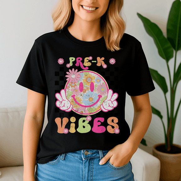 Groovy Pre K Prek Vibes First Day, Back To School Shirt, Happy First Day Of School Tshirt, Cute Teacher Gift, 1St Day Of School Tee, School Shirt, Kindergarten
