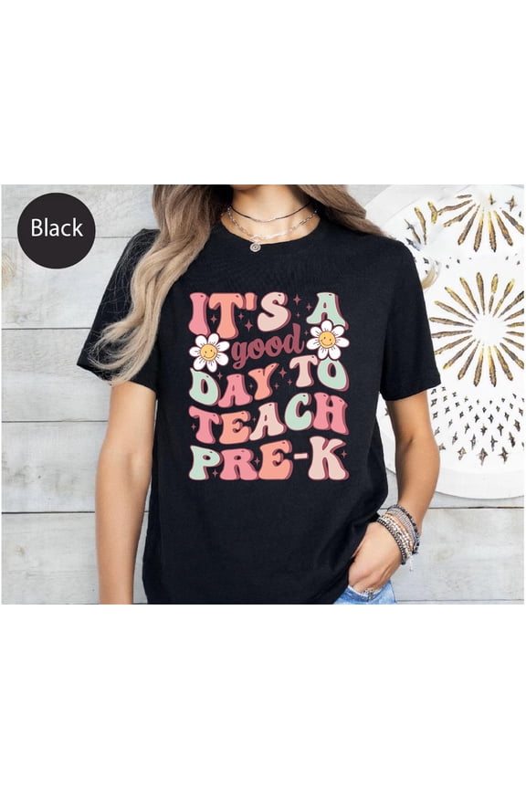 Groovy Pre-K Teacher Shirt: Retro Daisy Design TSHIRT All Size S-5XL