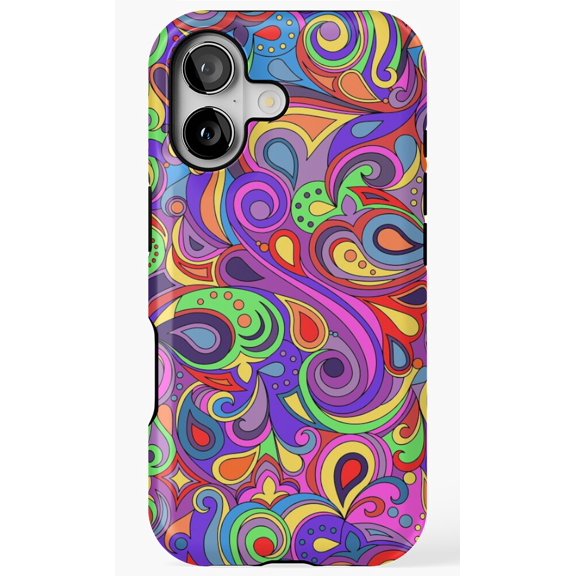 Groovy Psychedelic Hippy Paisley Pattern Phone Case for iPhone 11 12 13 14 15 16 17 Pro Max