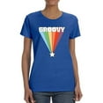 thumbnail image 1 of Groovy Rainbow Shaped T-Shirt Women -Image by Shutterstock, Female Medium, 1 of 4