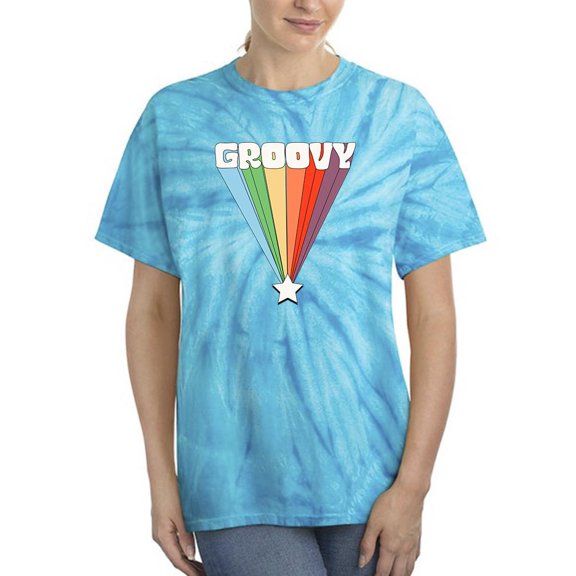 Groovy Rainbow Tie Dye Cyclone Women -Image by Shutterstock, Female Large