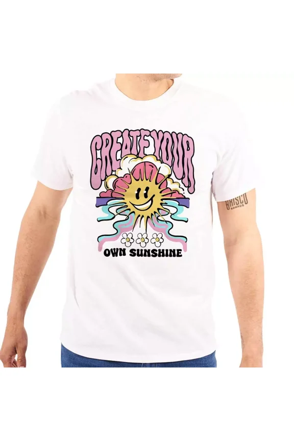 Groovy Retro Create Your Own Sunshine Face Womens or Mens Crewneck T Shirt Tee | eBay