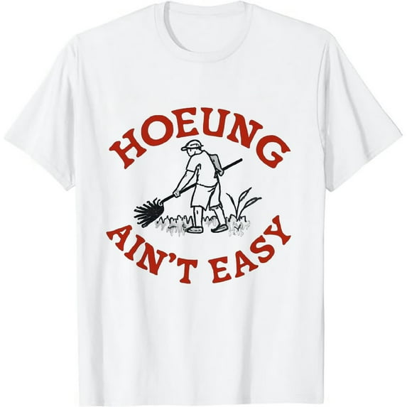 Groovy Retro Hoeing Ain't Easy Funny Gardening Joke Gardener T-Shirt