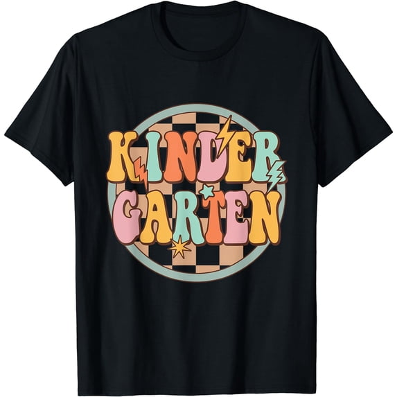 Groovy Retro Kindergarten Back To School Teacher T-Shirt