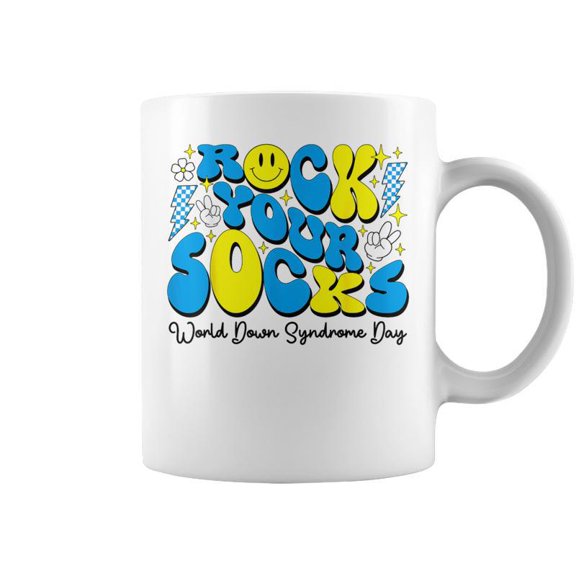 Groovy Rock Your Socks World Down Syndrome Awareness Day Coffee Mugs