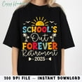 thumbnail image 1 of Groovy School's Out Forever T-Shirt Retirement 2025 Retired Teacher Teacher Mode Off Summer 2025 Shirt, 1 of 5