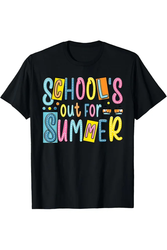 Groovy Schools Out For Summer Teacher T-Shirt Classic for Unisex S–4XL