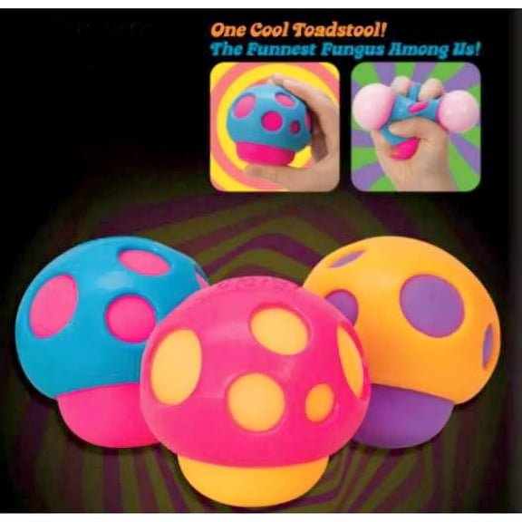 Groovy Shroom 1 RANDOM Color Stress BallMushroom Squish Fidget Toy for Anxiety Relief,Novelty Sensory Stress Relief for Kids & Adults, Fun Fungus Design Anxiety Aid