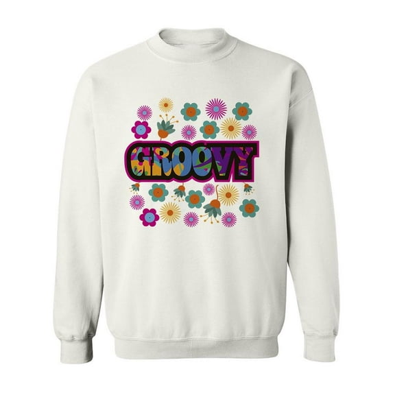 Groovy Slogan Design Sweatshirt Men -Image by Shutterstock, Male XX-Large