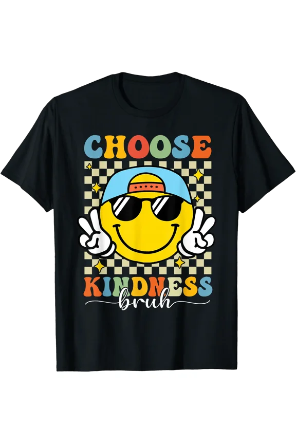 Groovy Smile Face Inspirational T-Shirt for a Kind and Positive Vibe