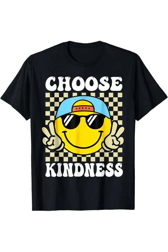 Groovy Smiling Sun Graphic T-Shirt for Inspirational Kindness and Positivity