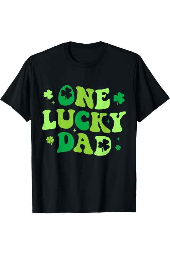 Groovy St Patrick's Day Apparel One Lucky Dad Shirt Men's T-Shirt