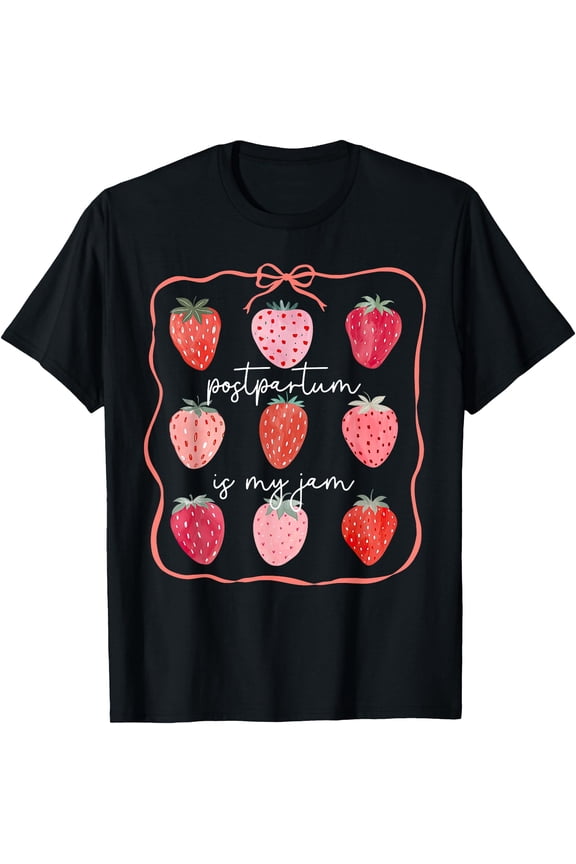 Groovy Strawberry Mother Nurse OB T-Shirt for Fun Postpartum Style