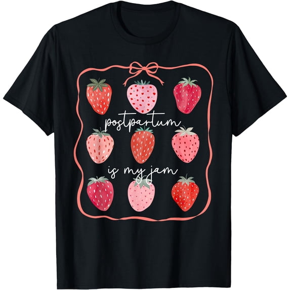 Groovy Strawberry Mother Nurse OB T-Shirt for Fun Postpartum Style