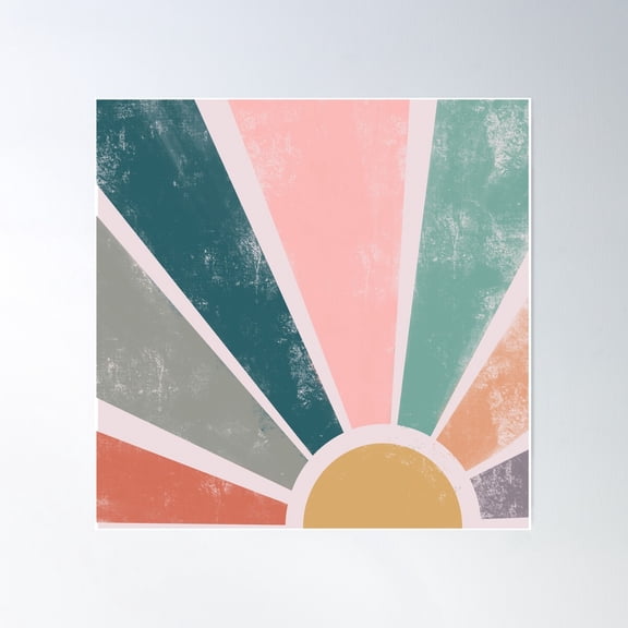 Groovy Sunshine Background Poster Wall Art, Modern Wall Decor For Living Room Bedroom, 30x30 UNFRAMED