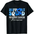thumbnail image 1 of Groovy Support Squad Light Blue Ribbon Prostate Cancer T-Shirt, 1 of 2