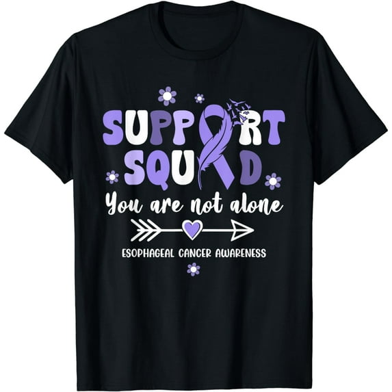 Groovy Support Squad Periwinkle Ribbon Esophageal Cancer T-Shirt