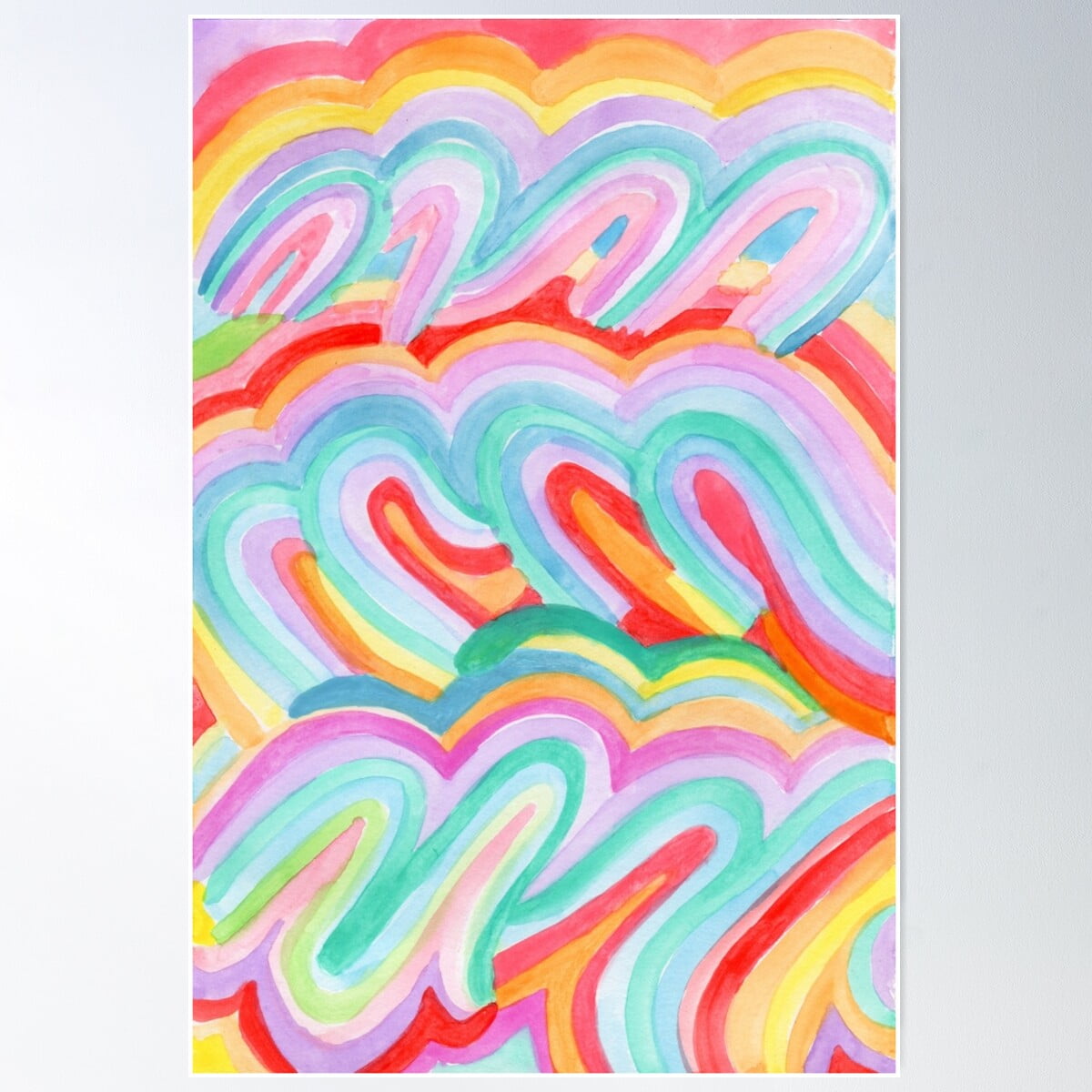 Swoops Graphics Abstract Groovy Swoops Poster Wall Art, Modern Wall Decor For Living Room ...