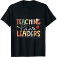 thumbnail image 1 of Groovy Teacher Teaching Future Leaders Womens T-Shirt Black XL, 1 of 5