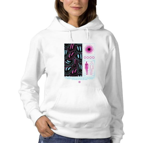 Groovy Techno Style Art Hoodie Women -Image by Shutterstock, Female Small