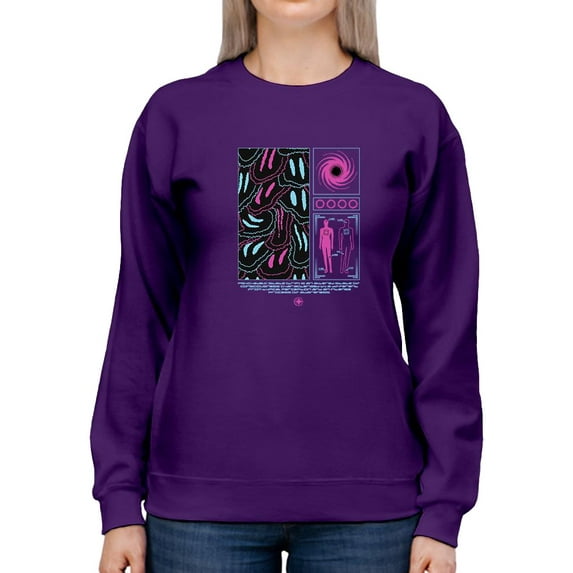Groovy Techno Style Art Sweatshirt Women -Image by Shutterstock, Female Large