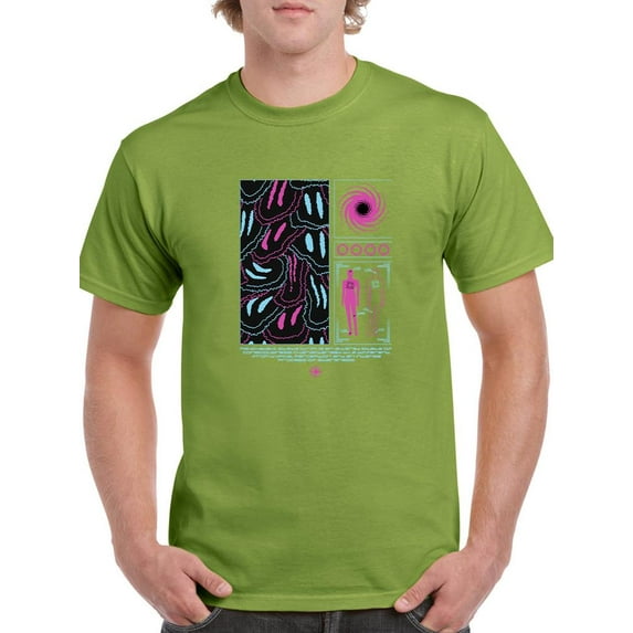 Groovy Techno Style Art T-Shirt Men -Image by Shutterstock, Male Small
