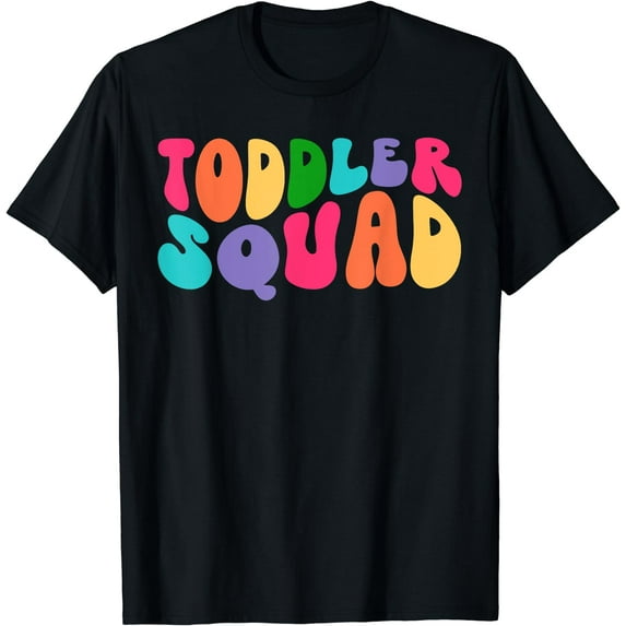 Groovy Toddler Squad Back To School Pre-K Preschool Teacher T-Shirt Black Large
