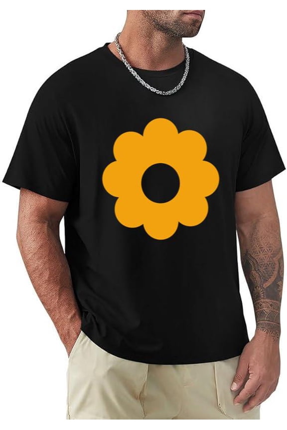 Groovy Yellow Retro Daisy Flower Pattern Floral Hippie Vintage T-shirt, for men & women, up to size 5XL.