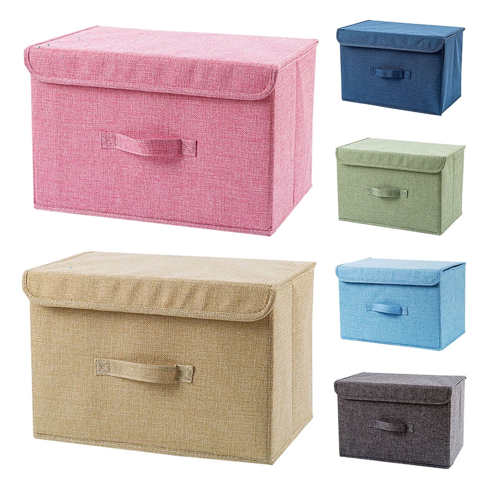 Grooy Foldable Cube Storage Bins with Lids and Handle, Large Fabric Storage Basket Organizer