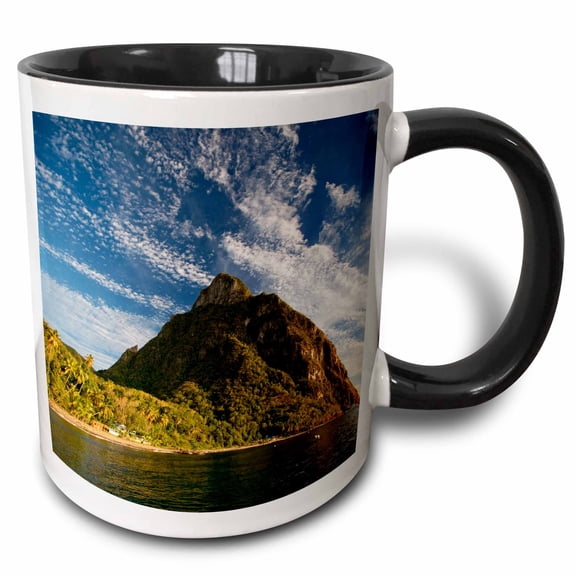 3drose, Gros Piton, St. Lucia, 11oz Two-tone Black Mug