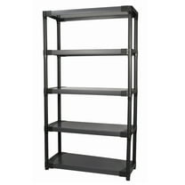 Grosfillex 36" Plastic Resin 5-tier Shelving Unit 1,000 lbs Total Capacity