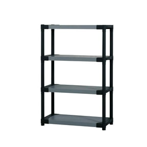 Grosfillex 42"Plastic Resin 4-Tier Shelving Unit, 54"H x 16"D 700lbs Total Capacity