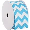 thumbnail image 1 of Grosgrain Chevron Ribbon by Threadart 1 1/2" - 5 Yards - Aqua, 1 of 6