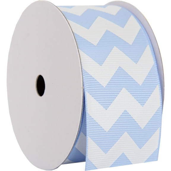 Grosgrain Chevron Ribbon by Threadart 1 1/2" - 5 Yards - Baby Blue