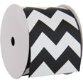 thumbnail image 1 of Grosgrain Chevron Ribbon by Threadart 2 1/4" - 5 Yards - Black, 1 of 6
