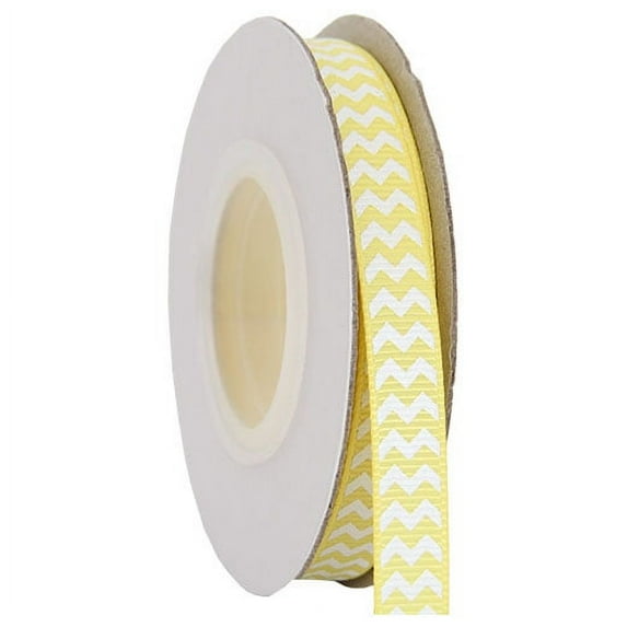 Grosgrain Chevron Ribbon by Threadart 3/8" - 10 Yards - Yellow