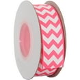 thumbnail image 1 of Grosgrain Chevron Ribbon by Threadart 7/8" - 10 Yards - Hot Pink, 1 of 6