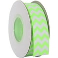 thumbnail image 1 of Grosgrain Chevron Ribbon by Threadart 7/8" - 10 Yards - Neon Green, 1 of 6