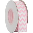 thumbnail image 1 of Grosgrain Chevron Ribbon by Threadart 7/8" - 10 Yards - Pink, 1 of 6