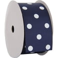 thumbnail image 1 of Threadart Grosgrain Dots Ribbon 1 1/2" - 5 Yards - Navy - Available in 19 colors and 4 Widths - For Bows, Decorations, Hair Clips, and More, 1 of 7