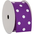 thumbnail image 1 of Threadart Grosgrain Dots Ribbon 1 1/2" - 5 Yards - Purple - Available in 19 colors and 4 Widths - For Bows, Decorations, Hair Clips, and More, 1 of 7