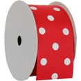 thumbnail image 1 of Grosgrain Dots Ribbon by Threadart 1 1/2" (1.5") - 5 Yards - Red - Printed White Dot Pattern - For Bows, Decorations, Hair Clips, and More - 1 1/2" Red 250, 1 of 6