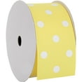 thumbnail image 1 of Grosgrain Dots Ribbon by Threadart 1 1/2" (1.5") - 5 Yards - Yellow - Printed White Dot Pattern - For Bows, Decorations, Hair Clips, and More - 1 1/2" Yellow 640, 1 of 6