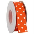 thumbnail image 1 of Grosgrain Dots Ribbon by Threadart 7/8" (0.88") - 10 Yards - Orange - Printed White Dot Pattern - For Bows, Decorations, Hair Clips, and More - 7/8" Orange 750, 1 of 6