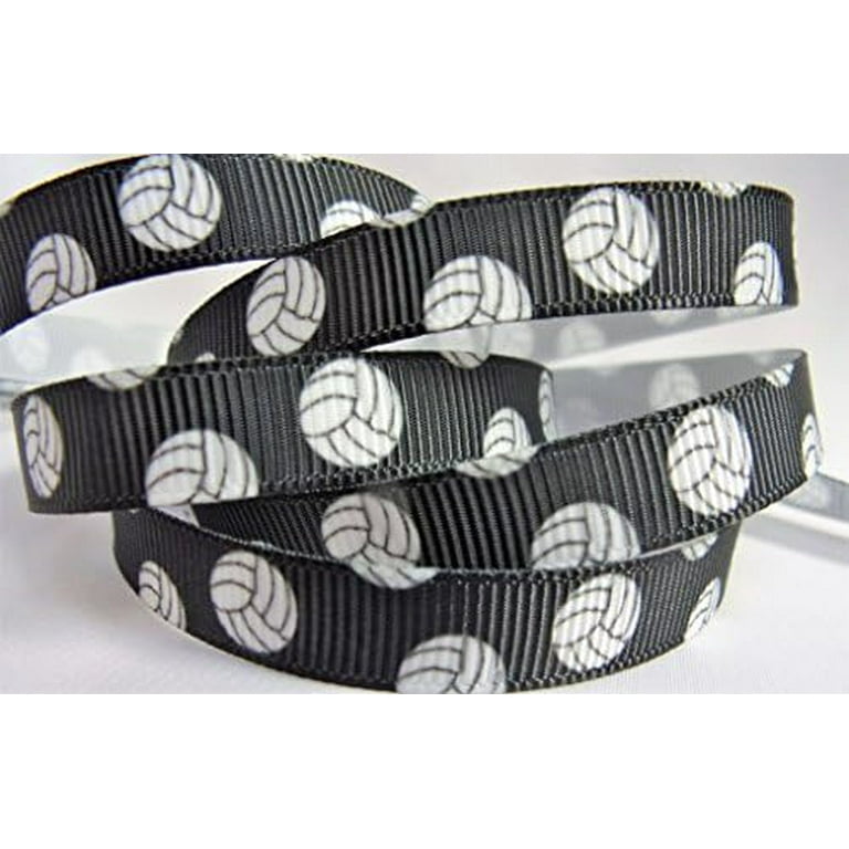 3/8 Volleyball Grosgrain Printed Ribbon