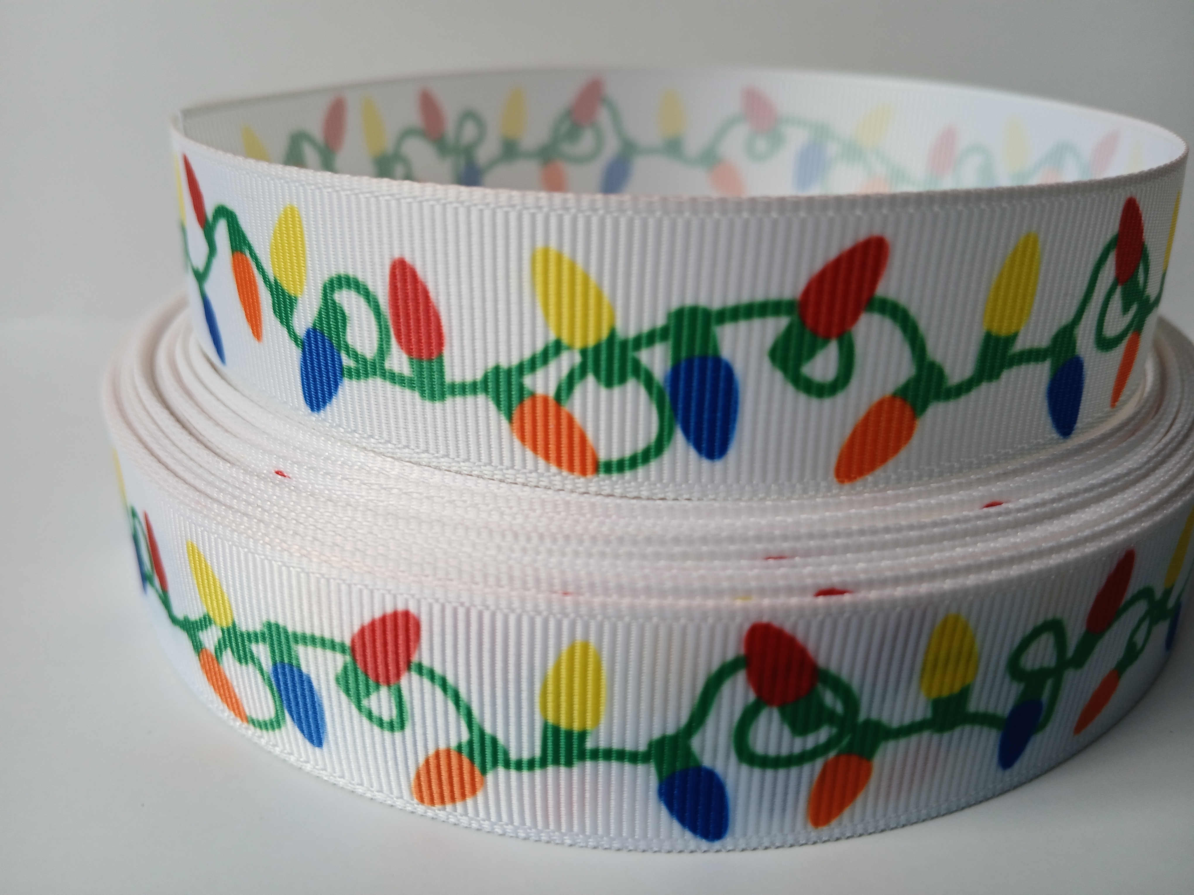 Grosgrain Ribbon Printed Large Christmas Tree Lights , 3 Yards (9 Feet ...