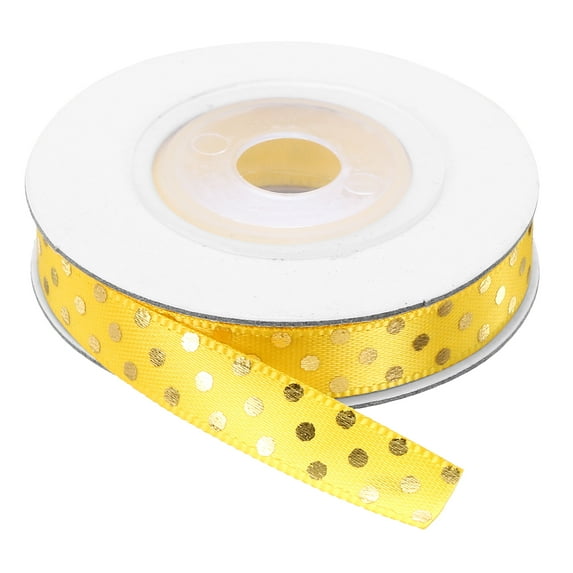 Grosgrain Ribbons 10 Yards 3/8 Inch Gold Gold Dots Ribbon for Crafts Gift Wrapping Wedding