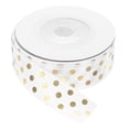 thumbnail image 1 of Grosgrain Ribbons 10 Yards 5/8 Inch Pure White Gold Dots Ribbon for Crafts Gift Wrapping Wedding, 1 of 7