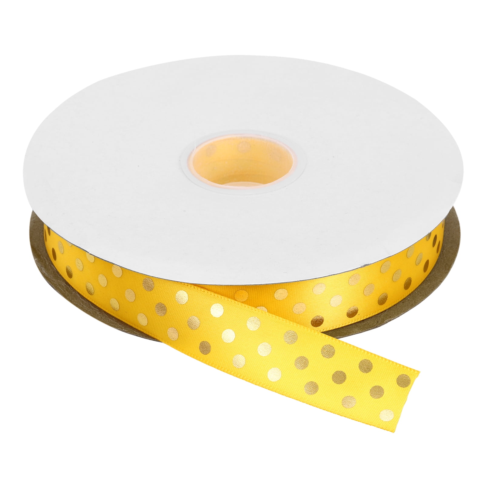 Grosgrain Ribbons 100 Yards 1 Inch Gold Gold Dots Ribbon for Crafts Gift Wrapping Wedding