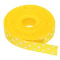 thumbnail image 1 of Uxcell Grosgrain Ribbons with White Dots Ribbon Bow Decoration Crafts Gift Wrapping Wedding Yellow 25 Yards 1 Inch, 1 of 7